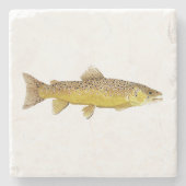 Brown-Forelle-Untersetzer Steinuntersetzer (Vorderseite)