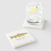 Brown-Forelle-Untersetzer Steinuntersetzer (Seitenansicht)