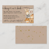 Brown Forest Baby Animals Bring a Book Begleitkarte (Vorne/Hinten)