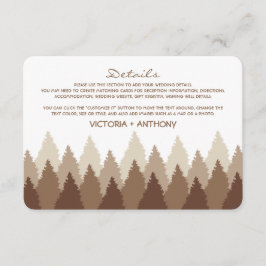 Brown Forest Range Woodland Hochzeit Detail Begleitkarte