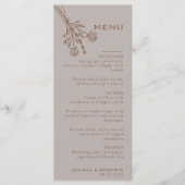Brown Formal Rose Floral Wedding Menu Menükarte (Vorderseite)