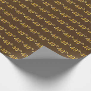 Brown, (Fortieth) Ereignis des Imitat-Gold40. Geschenkpapier