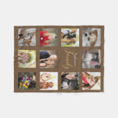 Brown Foto Blanket Collage Instagram Gold Fleecedecke (Vorderseite (Horizontal))