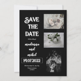 Brown Foto Booth Trendy Modern Save the Date Weddi Einladung