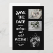 Brown Foto Booth Trendy Modern Save the Date Weddi Einladung (Vorne/Hinten)