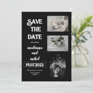 Brown Foto Booth Trendy Modern Save the Date Weddi Einladung