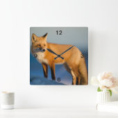 Brown Fox Quadratische Wanduhr (Zuhause)