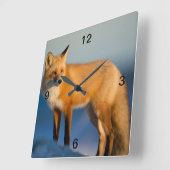 Brown Fox Quadratische Wanduhr (Winkel)