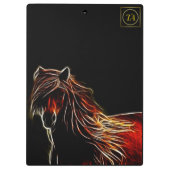 Brown Fraktal Horse Clipboard Klemmbrett (Rückseite)