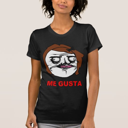 Brown-Frau ich Gusta Comic-Raserei-Gesicht Meme T-Shirt (Vorderseite)