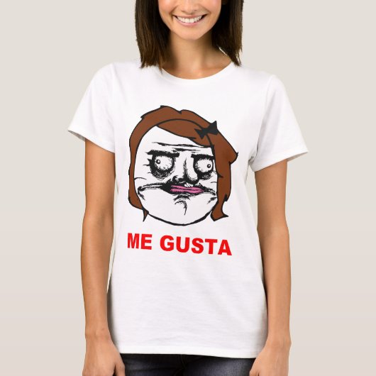 Brown-Frau ich Gusta Comic-Raserei-Gesicht Meme T-Shirt (Vorderseite)