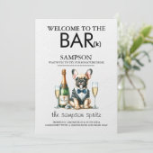 Brown French Bulldog Bar Menükarte (Stehend Vorderseite)