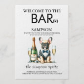 Brown French Bulldog Bar Menükarte (Vorderseite)