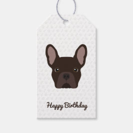 Brown French Bulldog Birthday Geschenkanhänger