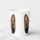 Brown French Bulldog Face Pappbecher (Links)