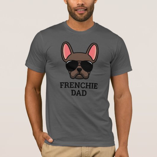 Brown French Bulldog Frenchie Dog Vater T - Shirt (Vorderseite)