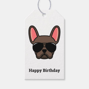 Brown French Bulldog-Gift-Tags Geschenkanhänger