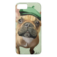 Brown French Bulldog mit Green Hat