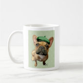 Brown French Bulldog mit Green Hat Kaffeetasse (Links)