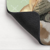 Brown French Bulldog mit Green Hat Mousepad (Ecke)