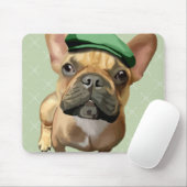 Brown French Bulldog mit Green Hat Mousepad (Mit Mouse)