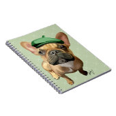 Brown French Bulldog mit Green Hat Notizblock (Rechte Seite)