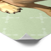 Brown French Bulldog mit Green Hat Poster (Ecke)