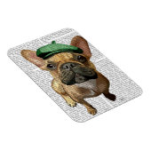 Brown French Bulldog mit Grünem Hut 2 Magnet (Rechte Seite)