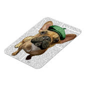 Brown French Bulldog mit Grünem Hut 2 Magnet (Linke Seite)