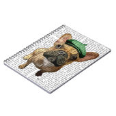 Brown French Bulldog mit Grünem Hut 2 Notizblock (Linke Seite)