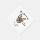 Brown French Bulldog Wedding Cocktail Napkin Serviette (Ecke)