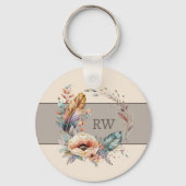 Brown fügt erstmalig blumengeschmücktes Foto hinzu Schlüsselanhänger (Vorderseite)