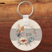 Brown fügt erstmalig blumengeschmücktes Foto hinzu Schlüsselanhänger (Vorderseite)