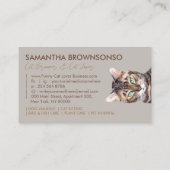 Brown Funny Pet Sitter Bengalische Katze Visitenkarte (Rückseite)