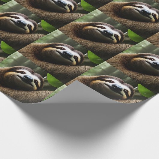 Brown Fuzzy Sloth, Geschenkpapier (Ecke)