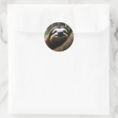 Brown Fuzzy Sloth, Runder Aufkleber (Tasche)