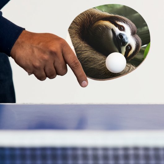 Brown Fuzzy Sloth, Tischtennis Schläger (InSitu)