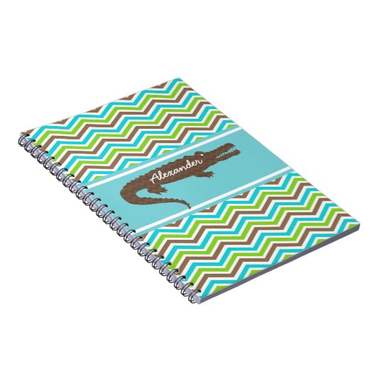 Brown Gator auf Zickzack Personalisiertem Notebook Notizblock (Rechte Seite)