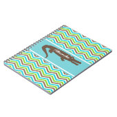 Brown Gator auf Zickzack Personalisiertem Notebook Notizblock (Linke Seite)