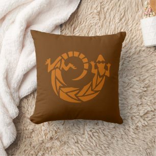 Brown Gecko Southwestern Pillow Kissen