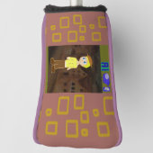 Brown Geometric Cartoon Theme Golf Headcover (Rotieren 90)