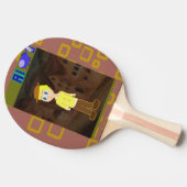Brown Geometric Cartoon Theme Tischtennis Schläger (Seitenansicht)