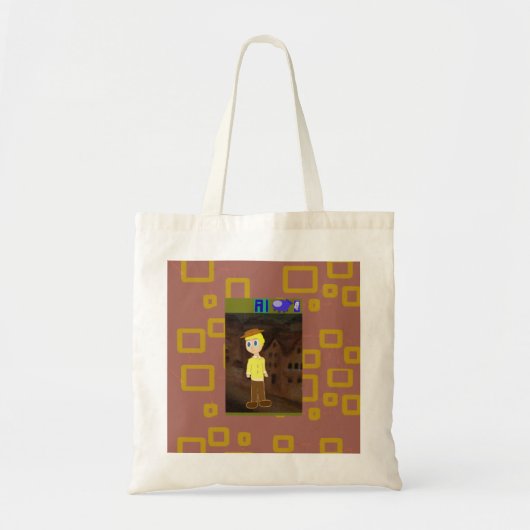 Brown Geometric Cartoon Theme Tote Bag Tragetasche (Vorne)