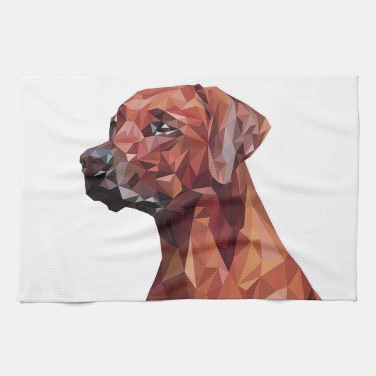 Brown Geometric Dog Küchentuch (Horizontal)