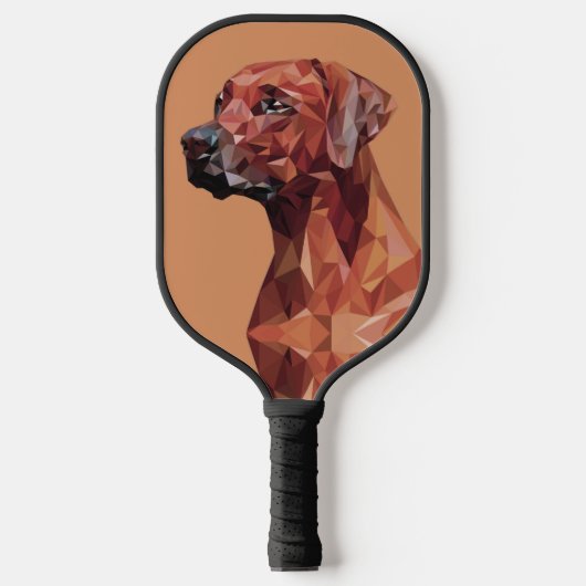 Brown Geometric Dog on Brown Pickleball Schläger (Vorderseite)