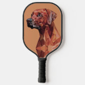 Brown Geometric Dog on Brown Pickleball Schläger (Rückseite)
