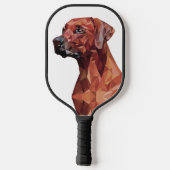 Brown Geometric Dog Pickleball Schläger (Rückseite)