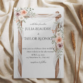 Brown Geometric Floral Wedding Invitation Einladung