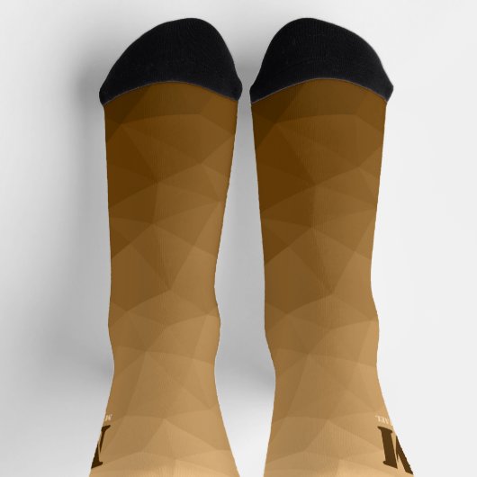 Brown geometric mesh pattern Monogram Socken (Oben)