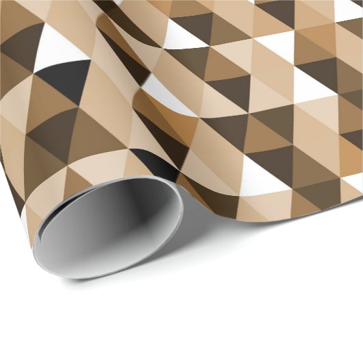 Brown Geometric Pattern Wrapping Paper Geschenkpapier (Rolleneckpunkt)
